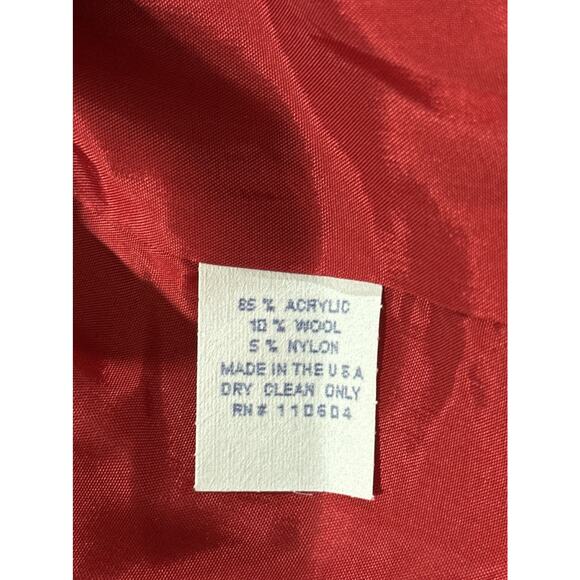 Neiman Marcus Exclusive Women’s Red Wool Blend Pleated Skirt Size 8 USA - Picture 6 of 7